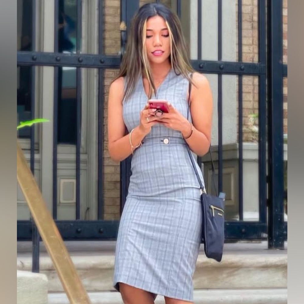 Elegant Gray Plaid Women's Skirt